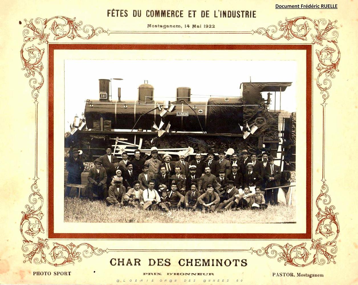 0 03- char des cheminots Mostaganem 1922.jpg